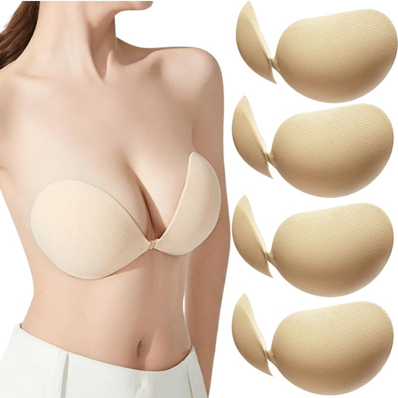 푸쉬업 스티키 브라 두꺼운 투명 실리콘 가슴 패드 접착 - Strapless Bra Backless 리뷰 및 가격