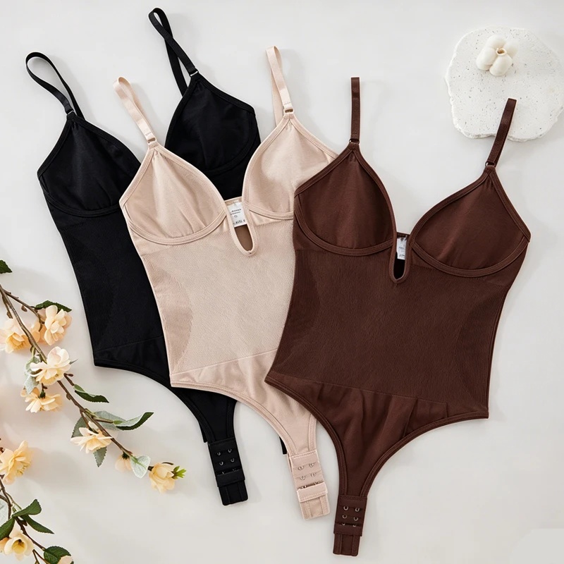 여성용 백리스 바디슈트 쉐이프웨어 딥 V넥 슬리밍 언더 - Shapewear Bodysuit Firm 리뷰 및 가격